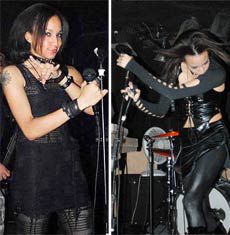 Shanna Spalding, rocking out to her "Black Metal / Death Metal / Grindcore"